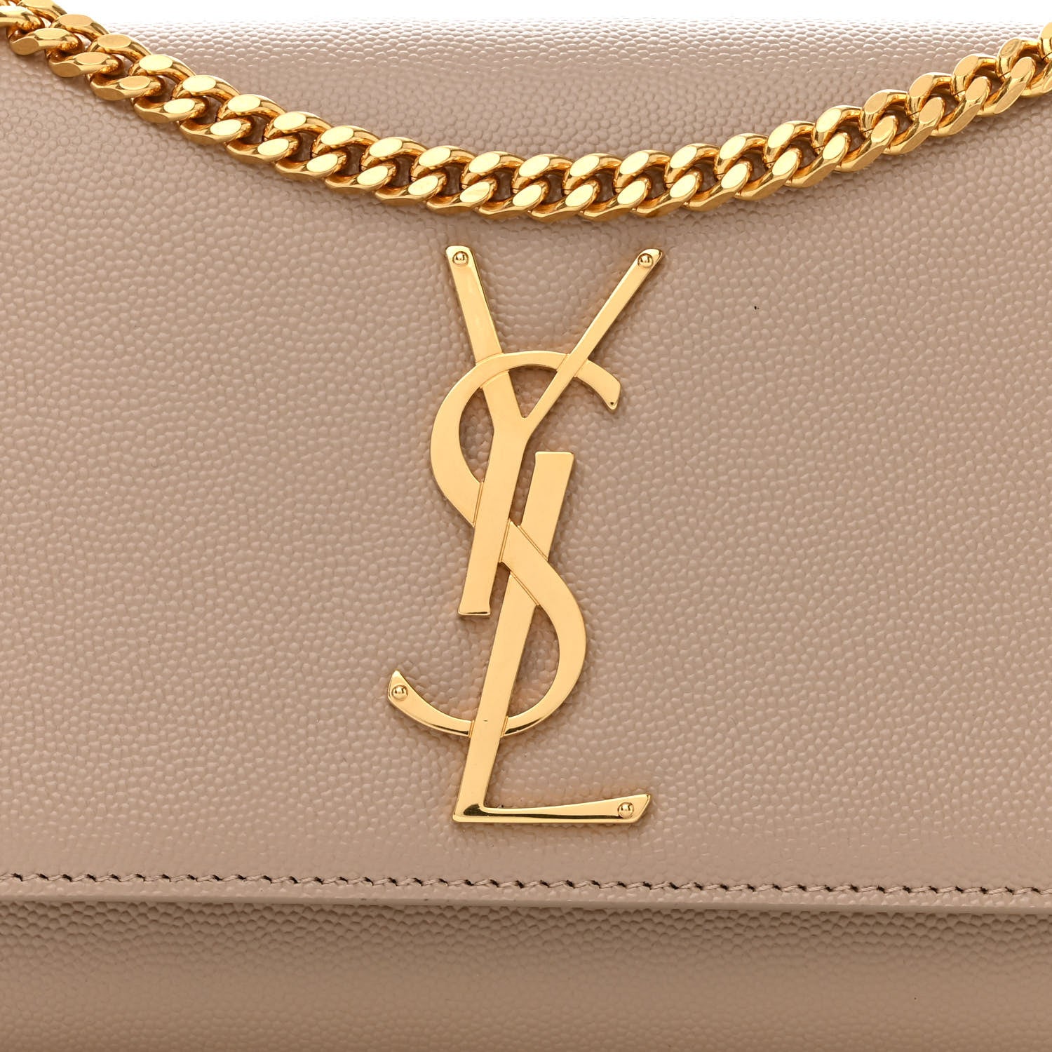 Saint Laurent Grain De Poudre Small Monogram Kate Satchel Dark Beige 8 of 10