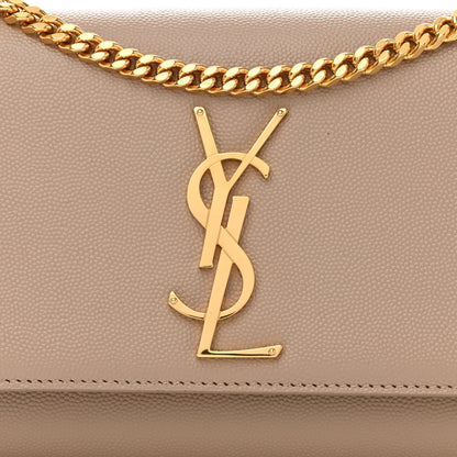Saint Laurent Grain De Poudre Small Monogram Kate Satchel Dark Beige 8 of 10