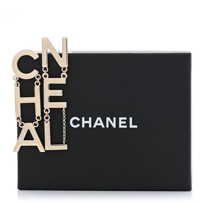 Chanel Metal Cha-Nel Logo Drop Earrings Gold 5 of 5