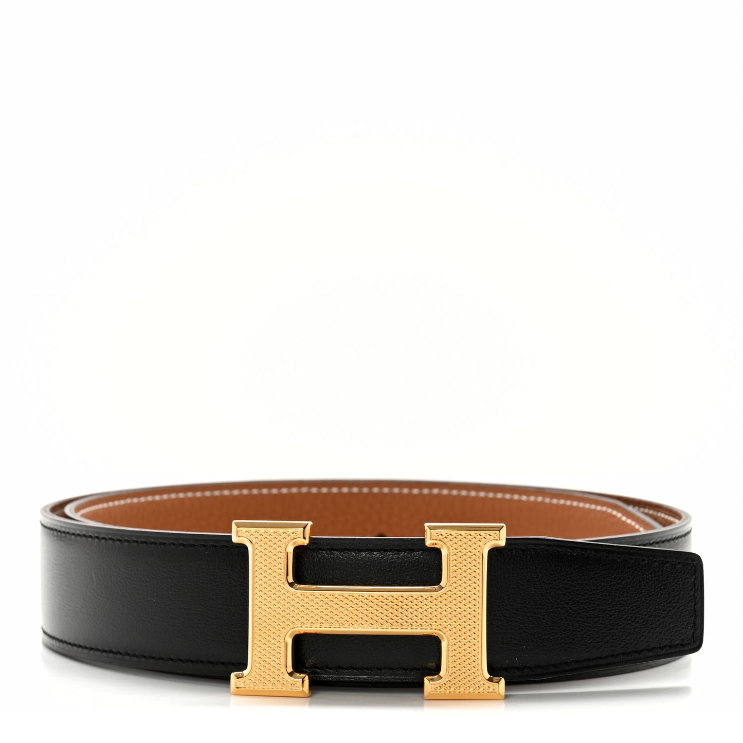 Box Togo 32mm Guilloche H Belt 75 30 Black Gold