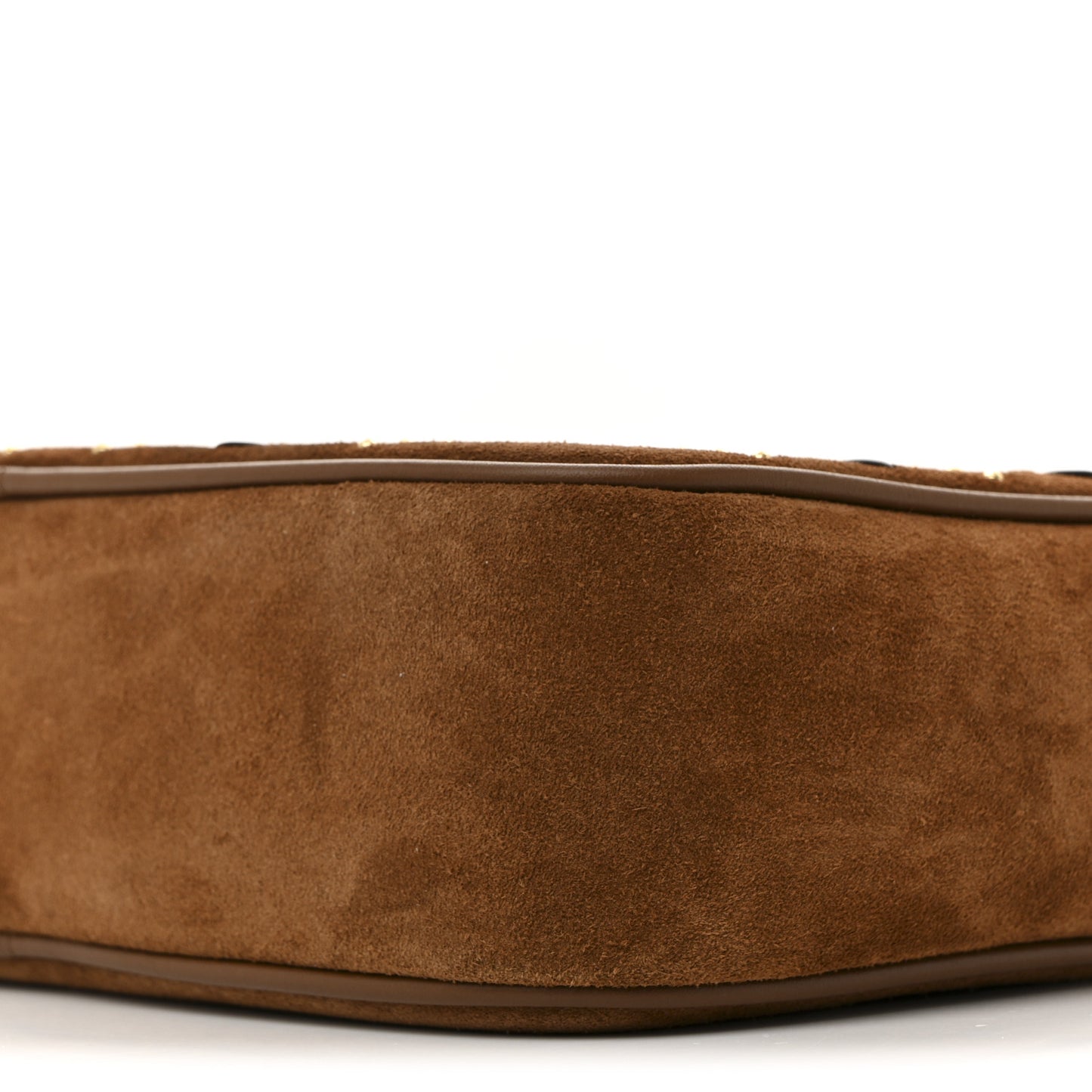 Suede Studded Woven Monogram Lou Camera Bag Dark Cookie