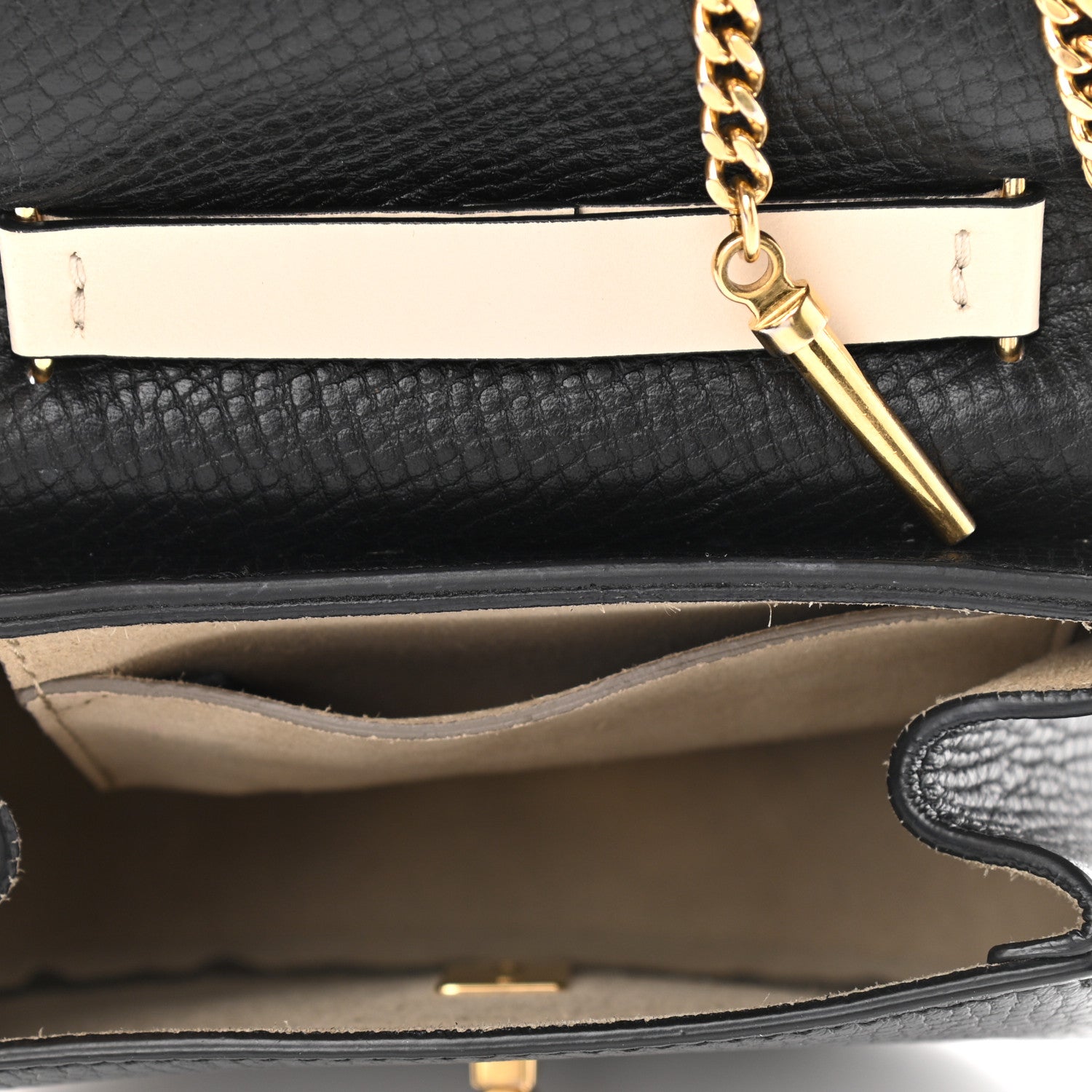 Chloe Textured Calfskin Lambskin Nano Drew Shoulder Bag Black 4 of 15