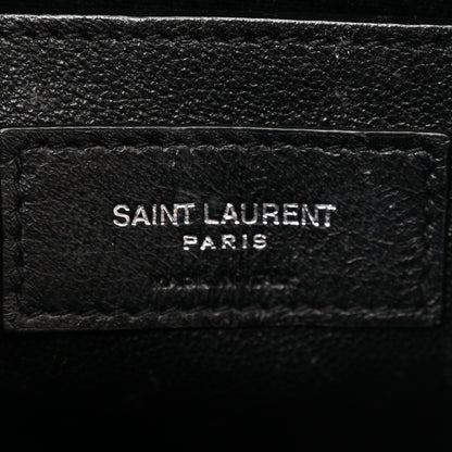 Saint Laurent Calfskin Crocodile Embossed Small Uptown Tote Black 7 of 16