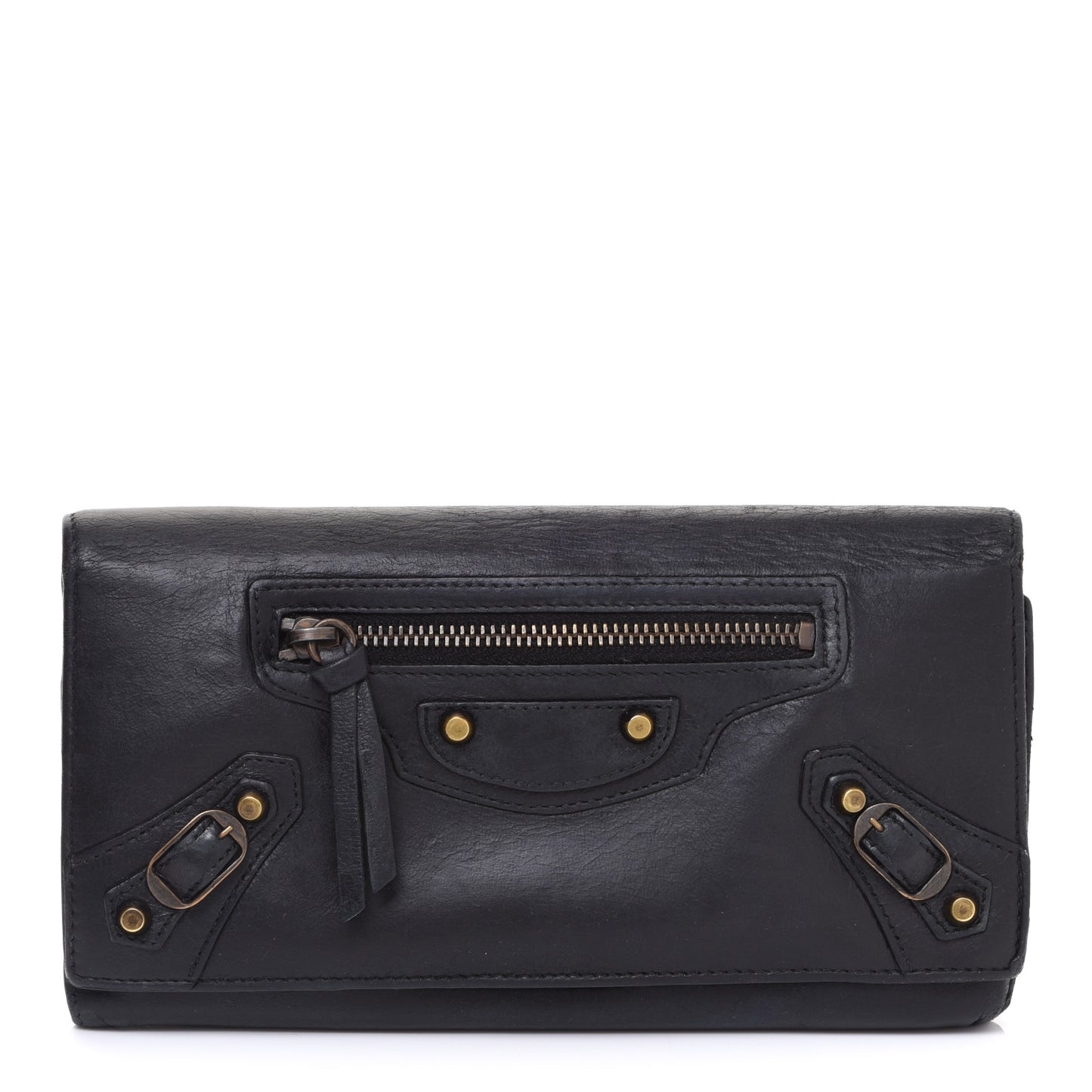 Agneau Classic Hardware Money Wallet Black