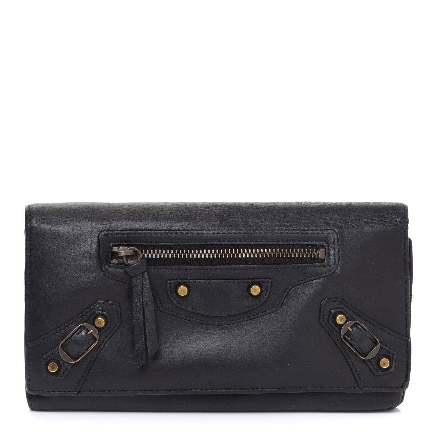Balenciaga Agneau Classic Hardware Money Wallet Black 1 of 11
