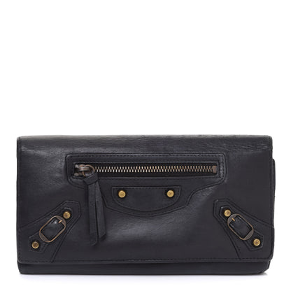 Balenciaga Agneau Classic Hardware Money Wallet Black 1 of 11