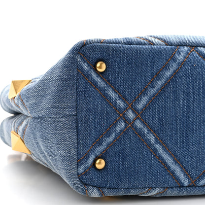 Valentino Garavani Denim Small Roman Stud The Handle Bag Light Denim Selleria 10 of 10