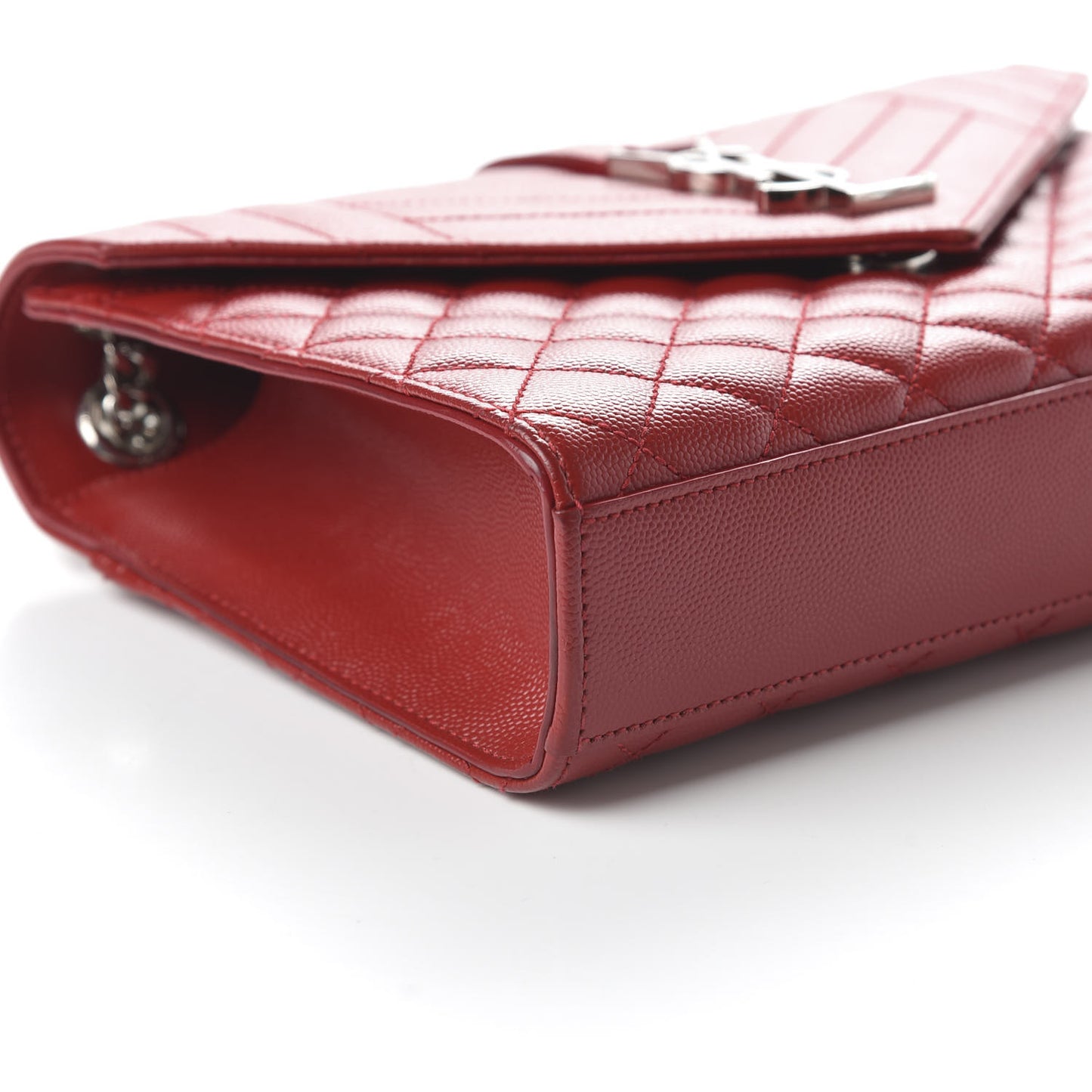 Grain De Poudre Textured Mixed Matelasse Triquilt Medium Monogram Satchel Rouge Eros