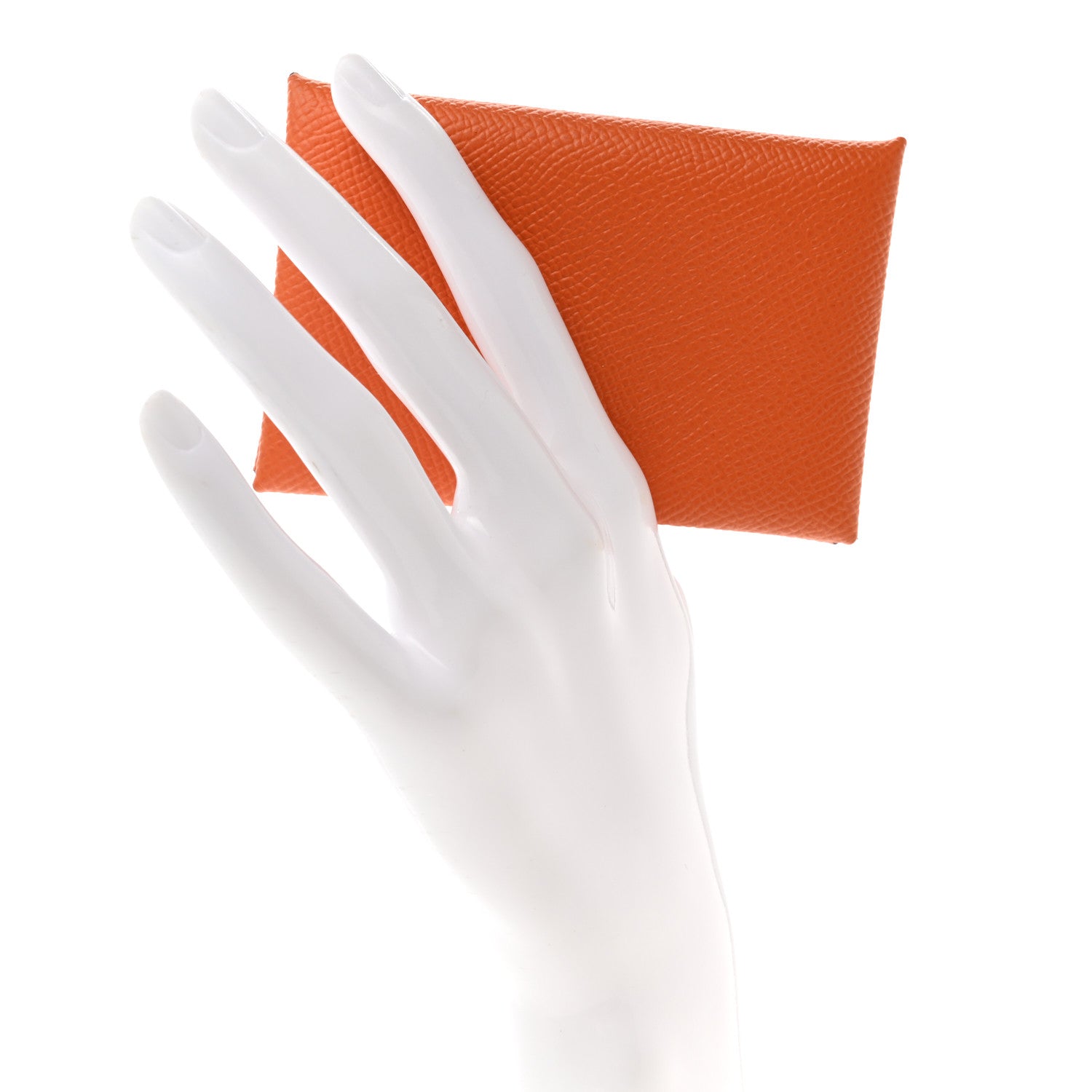 Hermes Epsom Verso Calvi Card Case Orange Lime 2 of 9