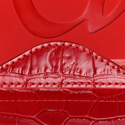 Christian Louboutin Crocodile Embossed Calfskin Spiked Small Cabarock Shopper Tote Red 12 of 13