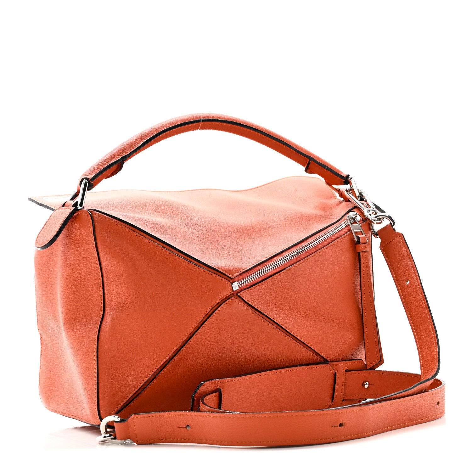 Loewe Calfskin Medium Puzzle Bag Orange 3 of 9