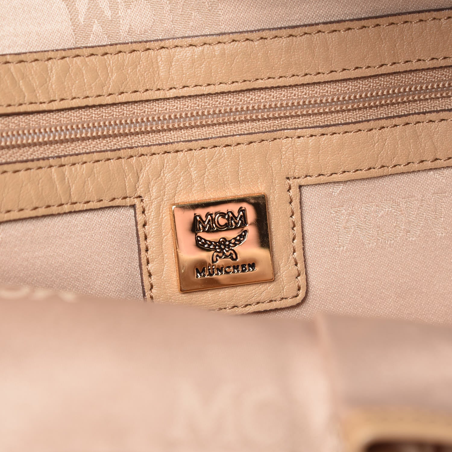 MCM Visetos Medium Studded Stark Backpack Beige 6 of 13