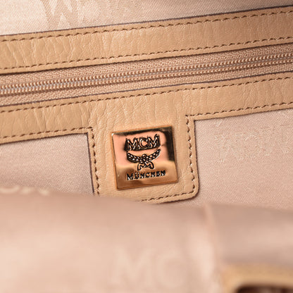 MCM Visetos Medium Studded Stark Backpack Beige 6 of 13