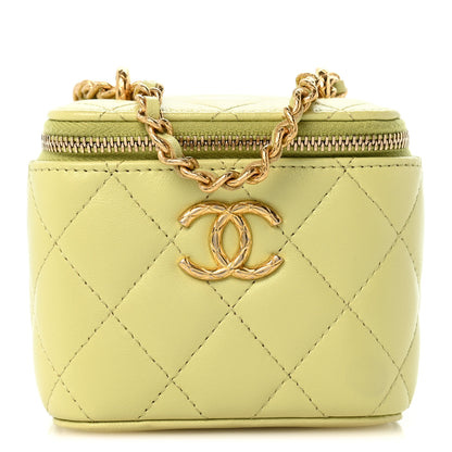 Chanel Lambskin Quilted CC Mini Vanity Case With Chain Light Green 1 of 10