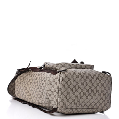 Gucci GG Supreme Monogram Large Interlocking G Double Buckle Backpack Dark Brown 4 of 11