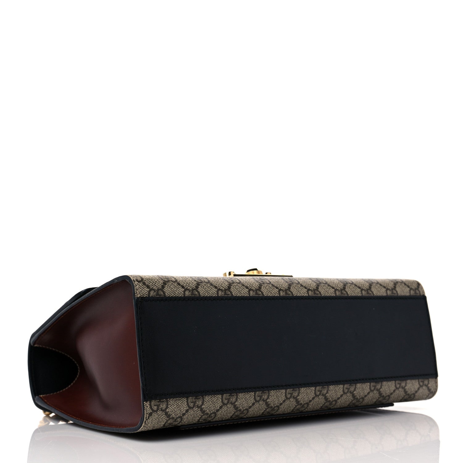 Gucci GG Supreme Monogram Calfskin Medium Padlock Shoulder Bag Beige Black Cuir 4 of 10