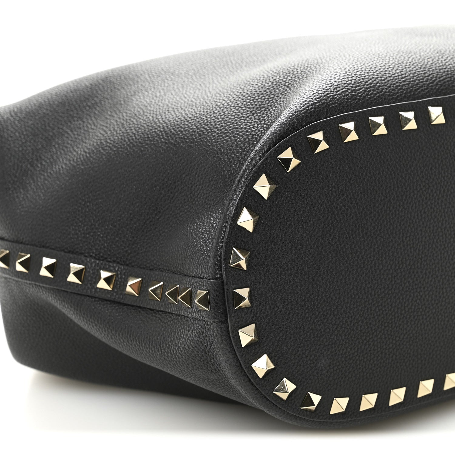 Valentino Garavani Grained Calfskin Small Rockstud Tote Black 8 of 10