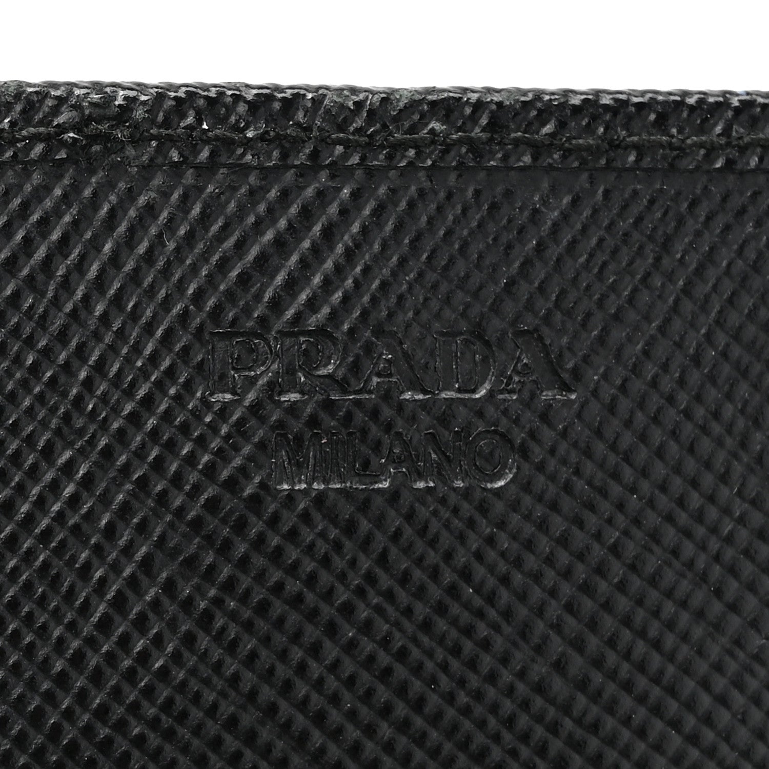 Prada Saffiano Metal Oro Chain Wallet Black 7 of 12