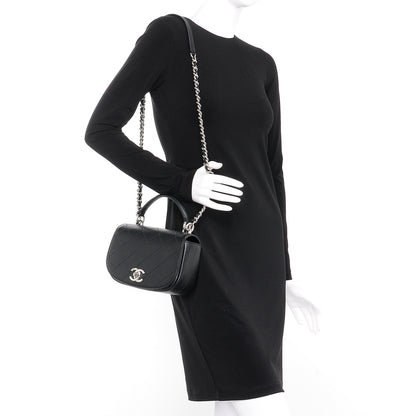 Chanel Calfskin Stitched Small Ring My Bag Flap Crossbody Bag Black 2 of 7