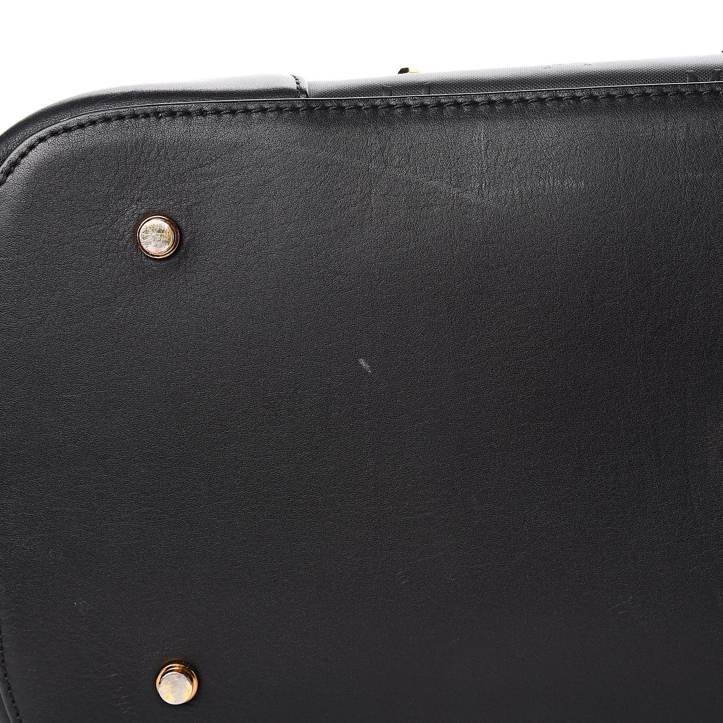 Coated Canvas Studded Shopper Tote Black