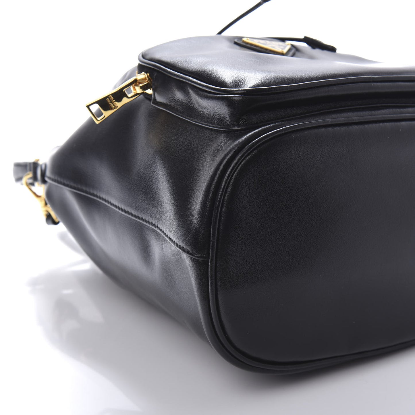 Soft Calf Saffiano Mini Bucket Crossbody Bag Black