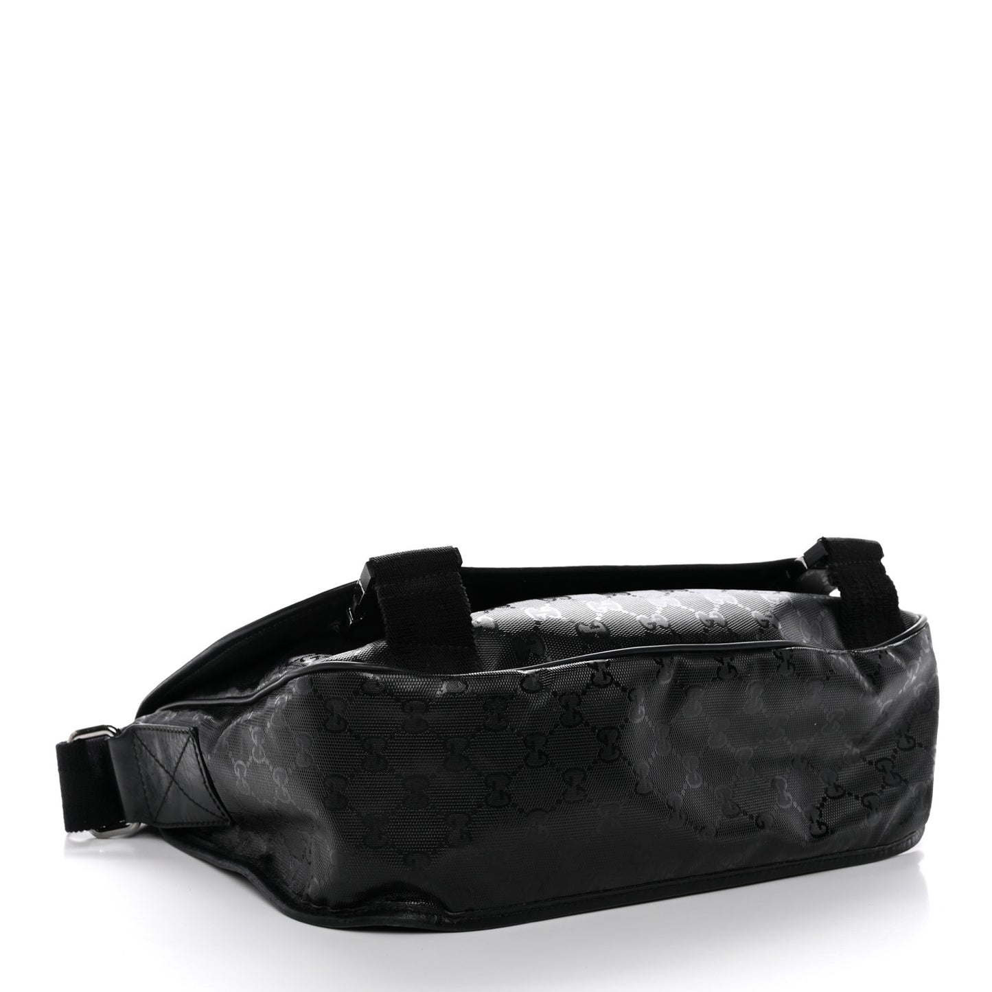 Imprime Monogram Medium Double Buckle Flap Messenger Bag Black