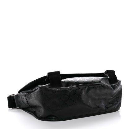 Gucci Imprime Monogram Medium Double Buckle Flap Messenger Bag Black 4 of 14