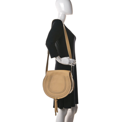 Chloe Grained Calfskin Medium Marcie Saddle Bag Cork Beige 2 of 14