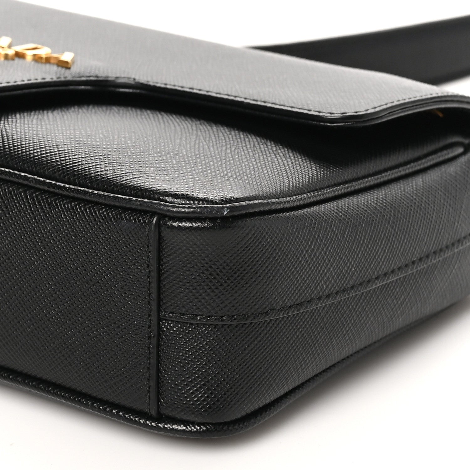 Prada Saffiano Flap Shoulder Bag Black 9 of 10
