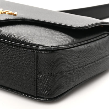 Prada Saffiano Flap Shoulder Bag Black 9 of 10