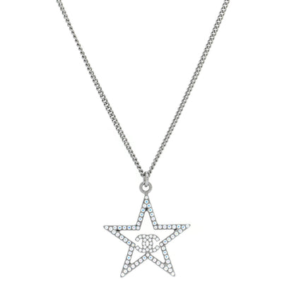 Chanel Ruthenium Crystal Star CC Necklace Iridescent Pink 4 of 7
