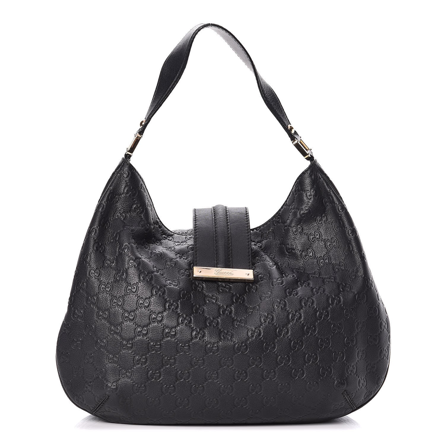 Gucci Guccissima Large New Ladies Web Hobo Black 1 of 18