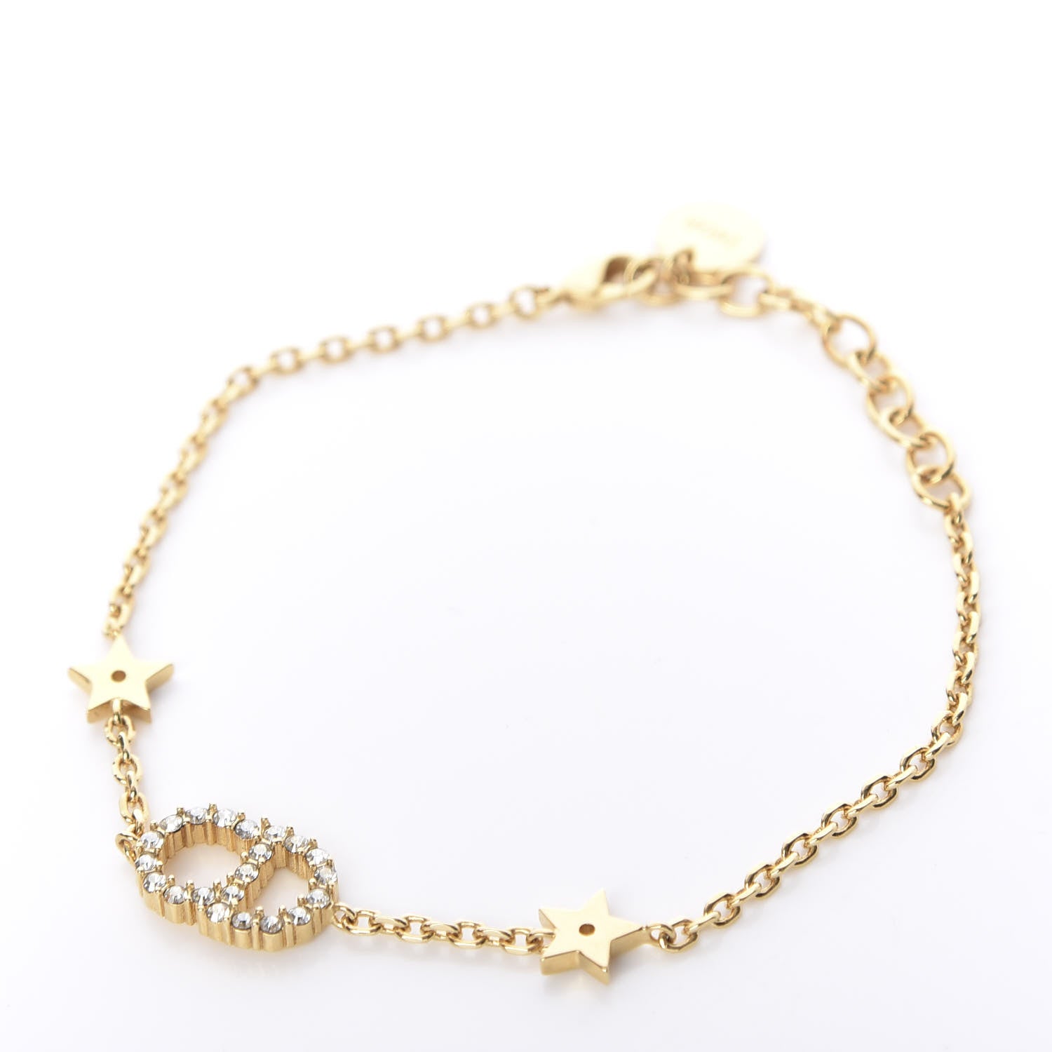 Christian Dior Crystal Star Charms Bracelet Set Gold 5 of 8