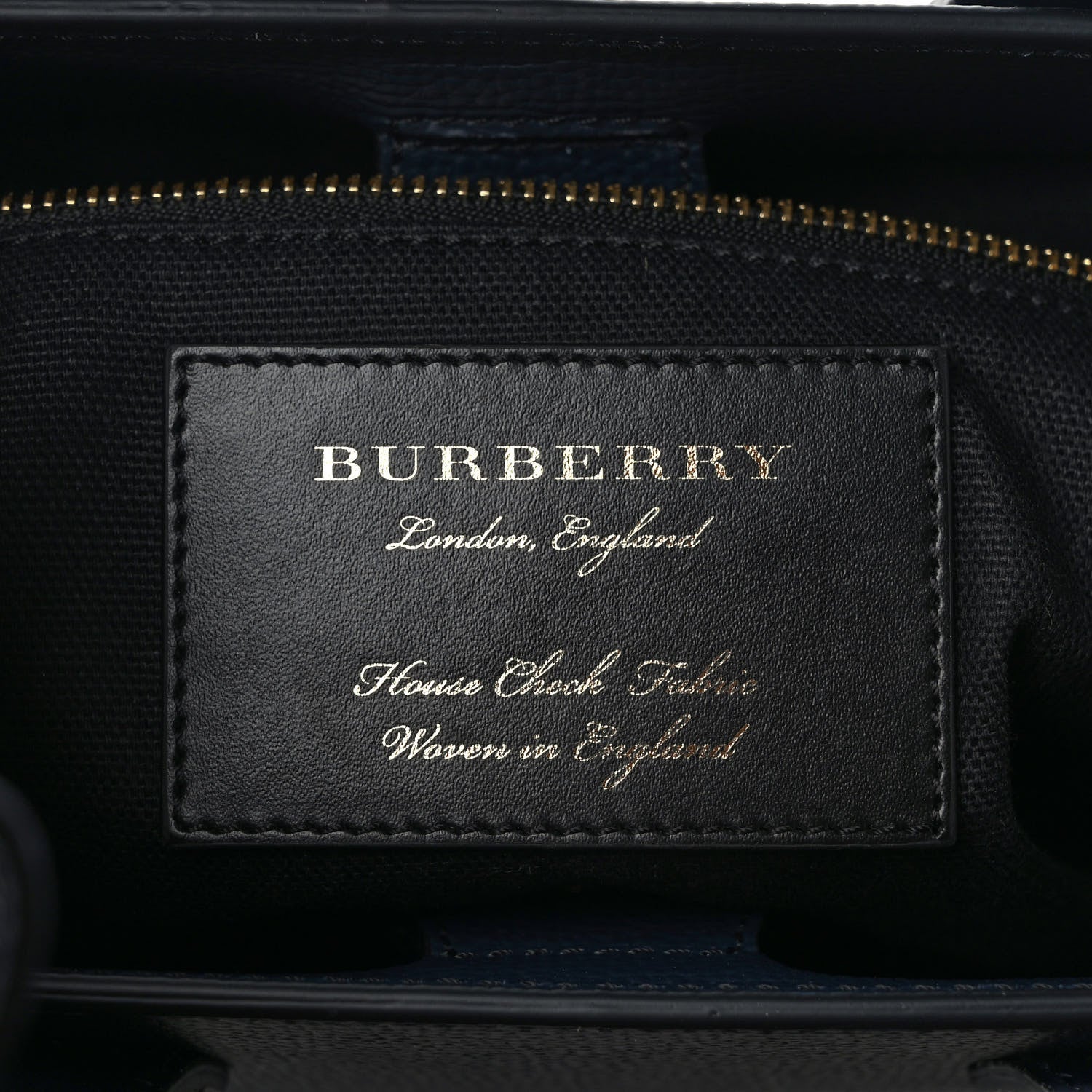 Burberry Derby Calfskin House Check Small Banner Tote Ink Blue 6 of 9
