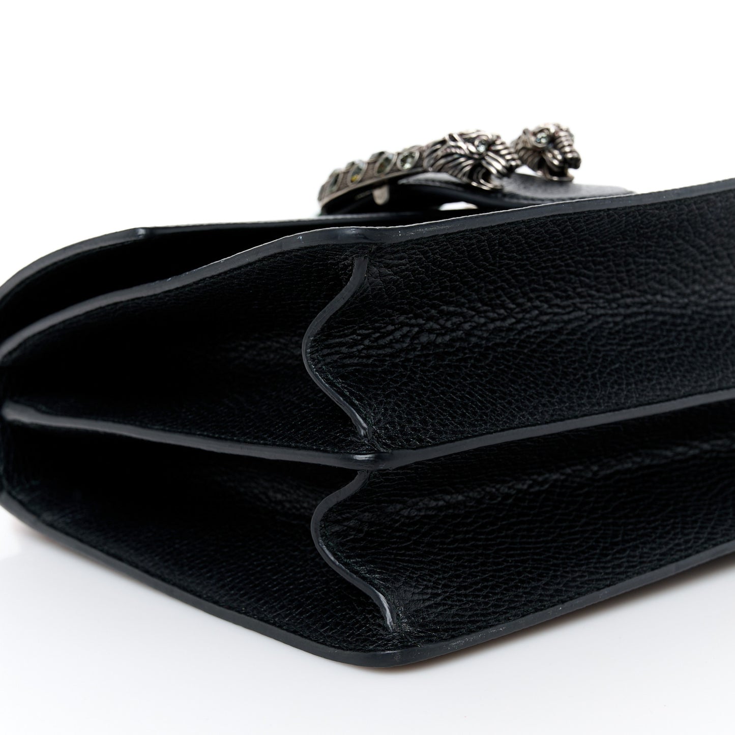 Dollar Calfskin Crystal Web Medium Dionysus Bamboo Top Handle Bag Black Black Diamond