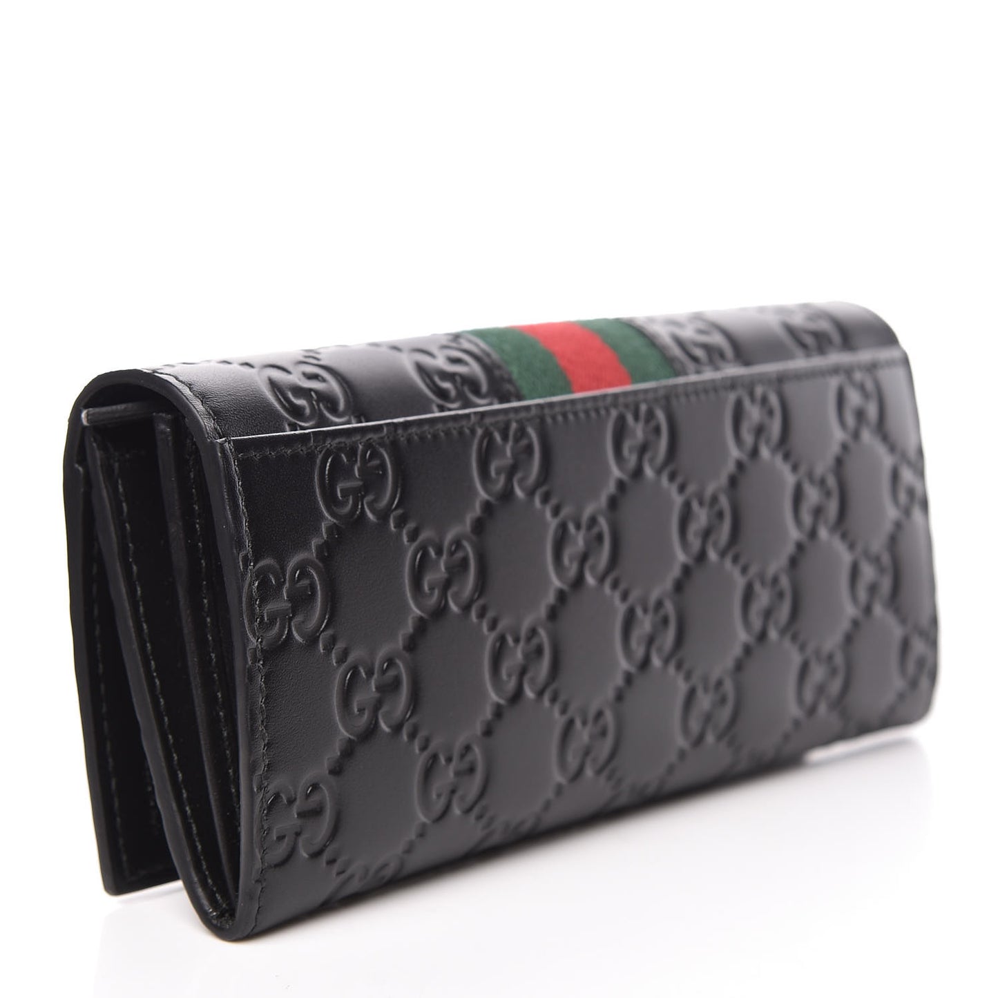 Guccissima Signature Web New Web Continental Wallet Black