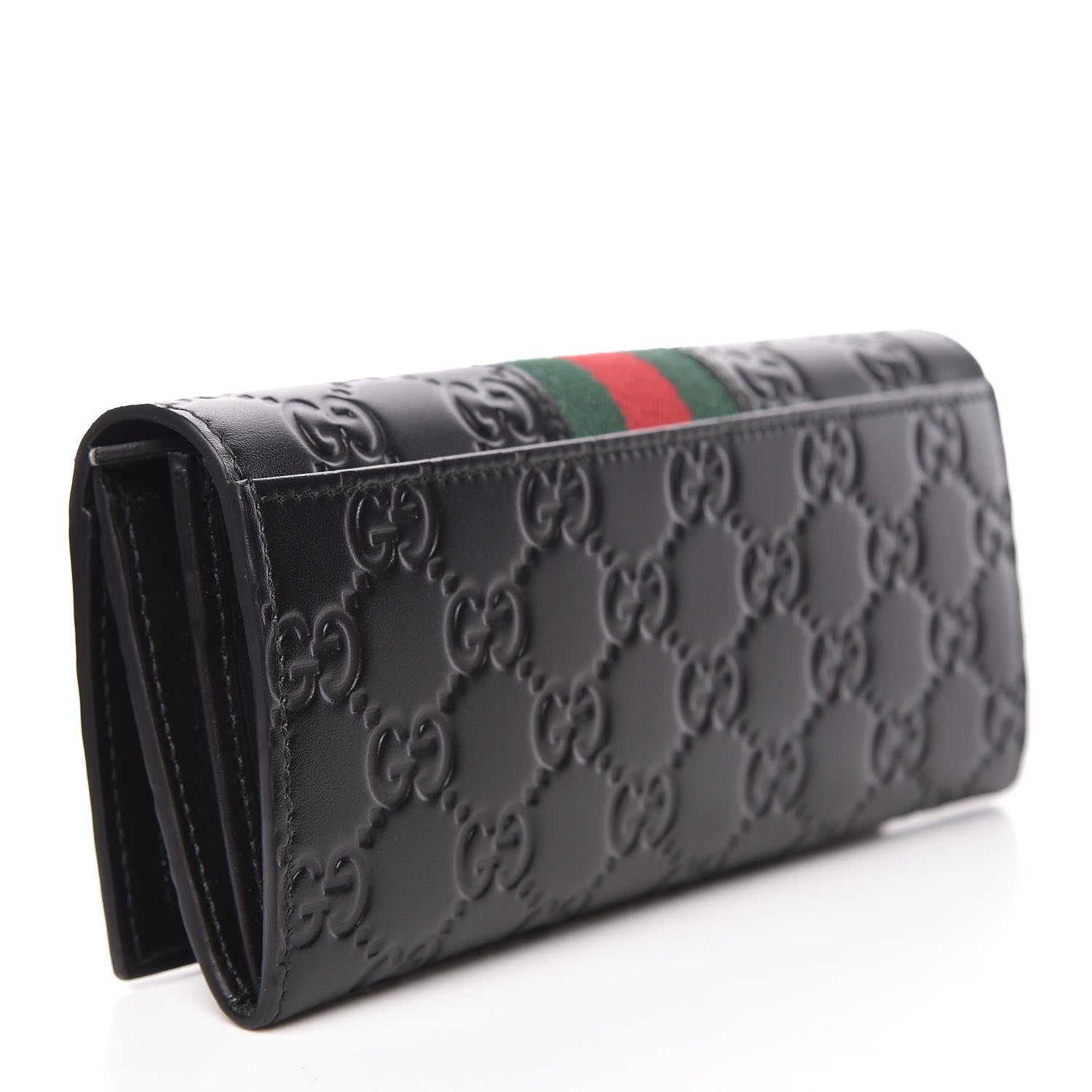 Gucci Guccissima Signature Web New Web Continental Wallet Black 3 of 8