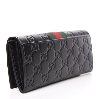 Gucci Guccissima Signature Web New Web Continental Wallet Black 3 of 8