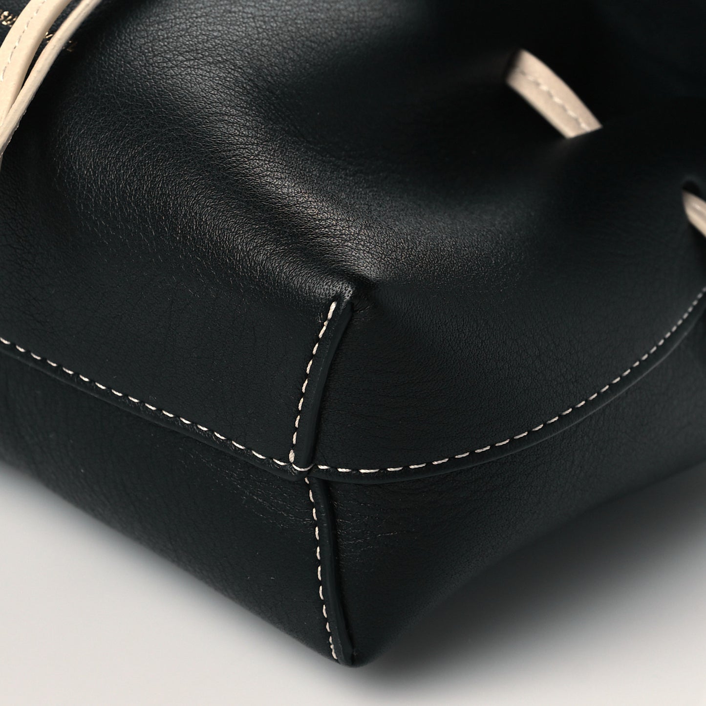 Calfskin Mini Mini Lady Bag Black White