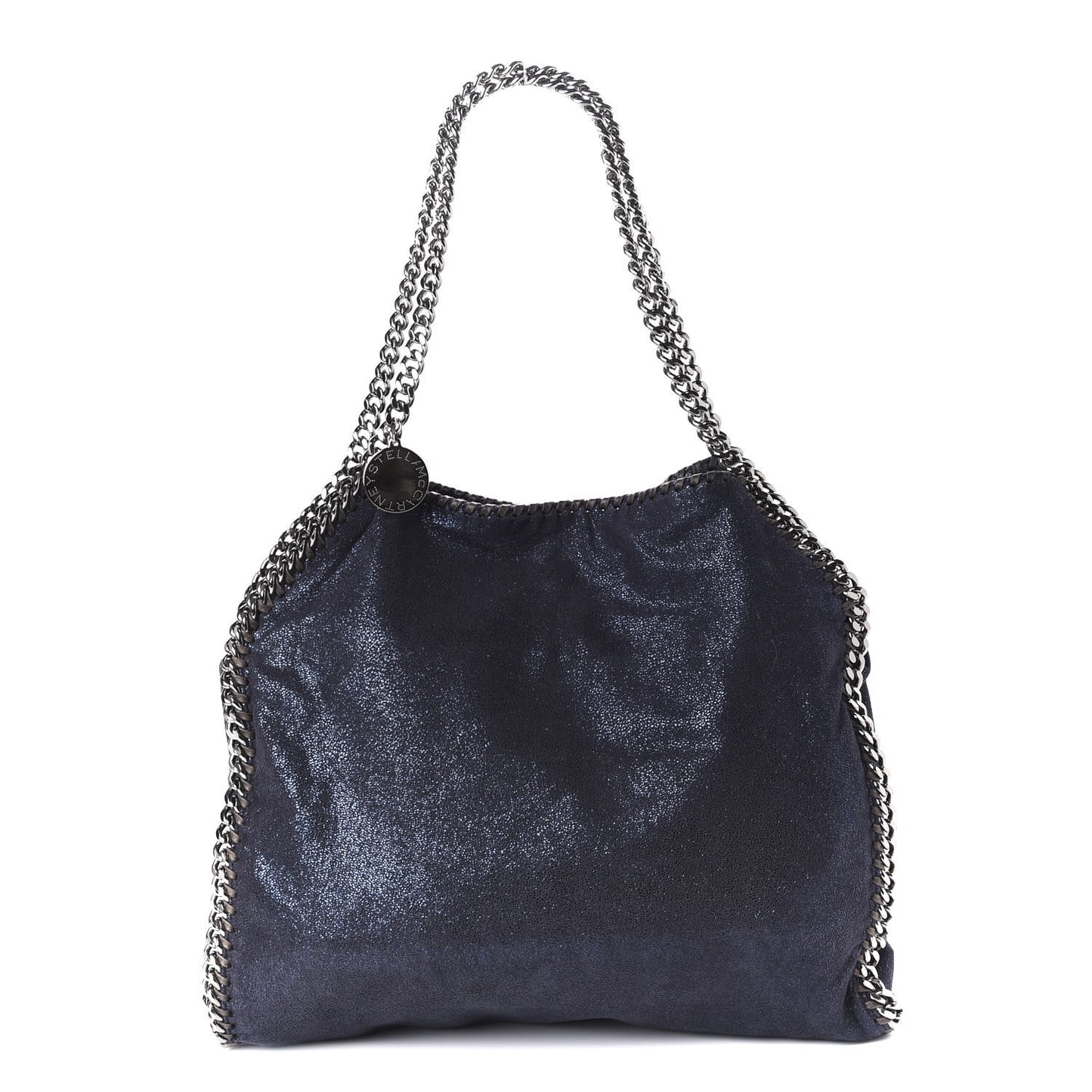 Metallic Shaggy Deer Small Falabella Tote Navy