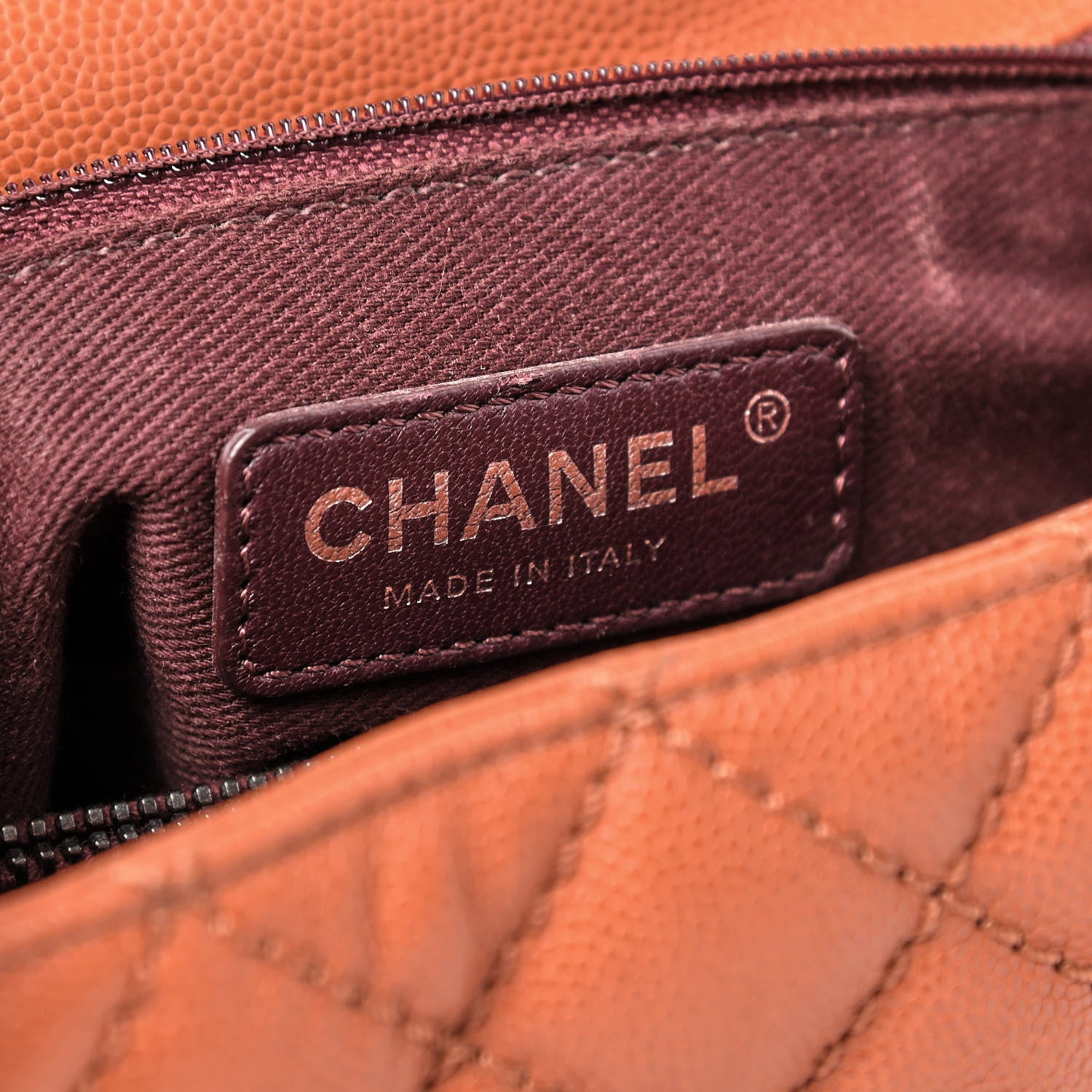 Chanel Caviar Quilted Small Coco Handle Flap Camel 8 of 9