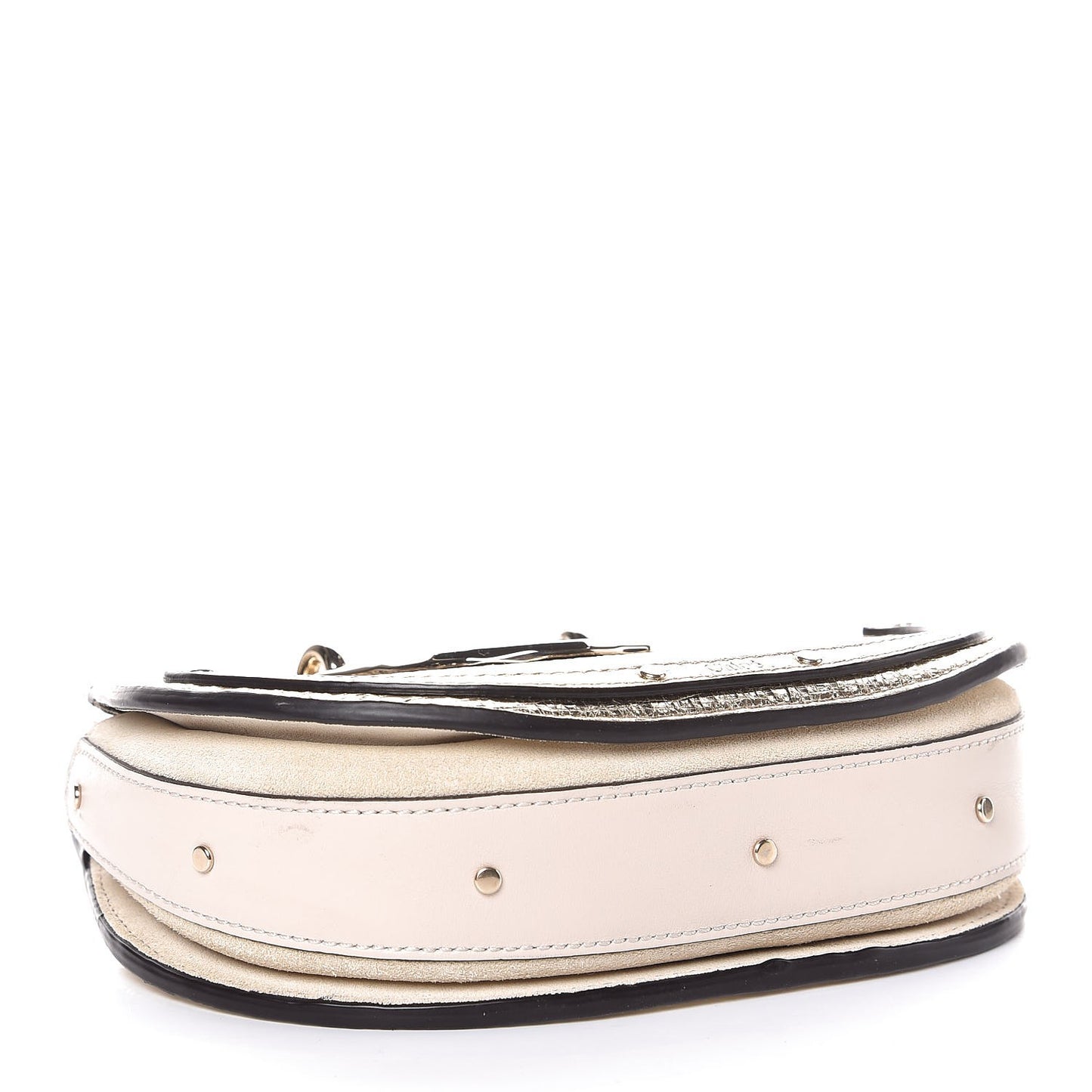 Metallic Calfskin Lambskin Suede Mini Pixie Signature Belt Bag Gold