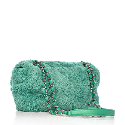 Chanel Lambskin Calfskin Mixed Fibers Quilted Medium Flap Green 3 of 12