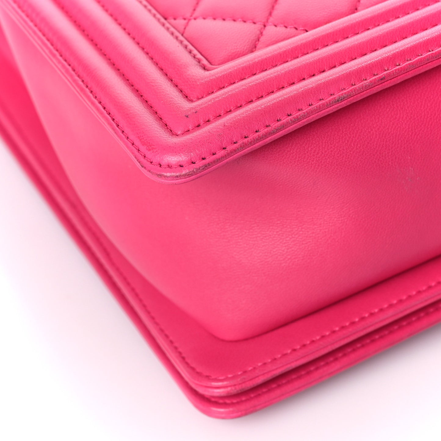 Lambskin Quilted Large Boy Flap Pink
