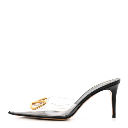 Valentino Garavani PVC Calfskin VLogo Pointed Toe 80mm Mules 40 Transparent 1 of 12