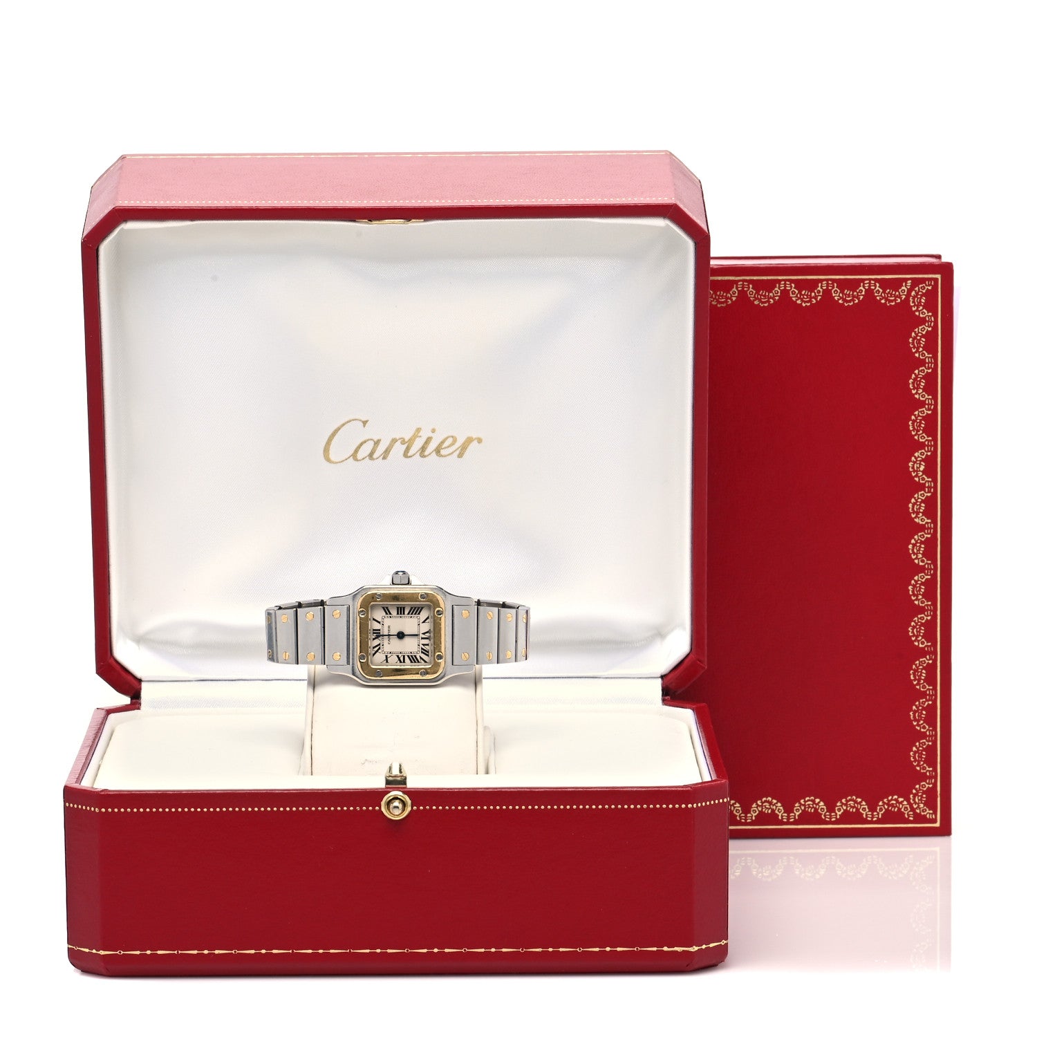 Cartier Stainless Steel 18K Yellow Gold 24mm Santos De Cartier Galbee Quartz Watch 5 of 5