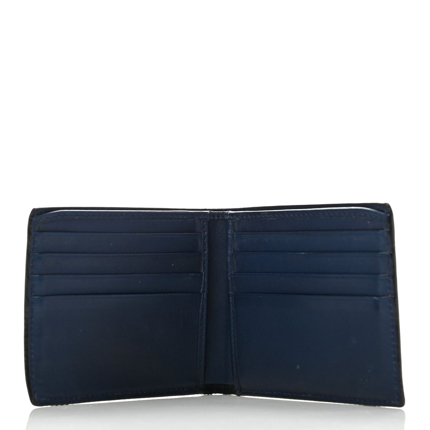 Patent Microguccissima Bi-Fold Wallet Blue