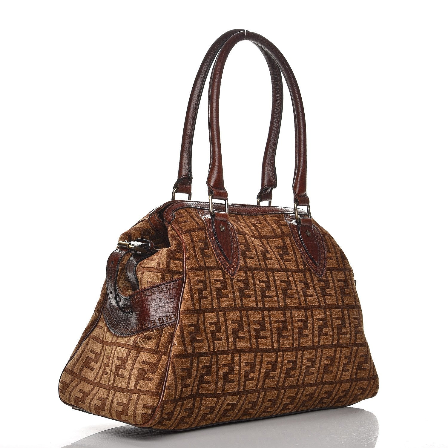 Fendi Velvet Zucca Bag De Jour Tobacco 3 of 13