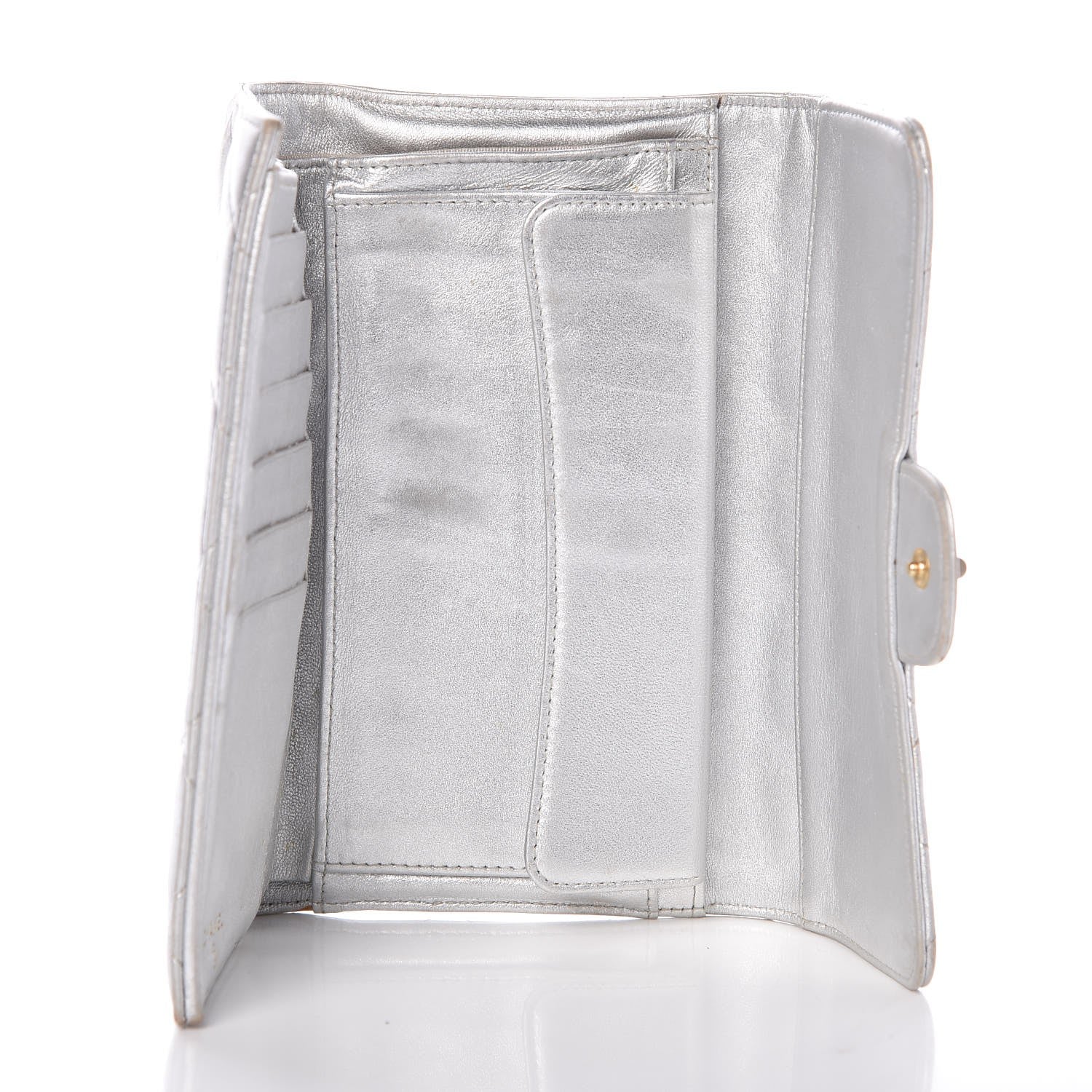 Chanel Metallic Lambskin Quilted Reissue Wallet Silver 5 of 22