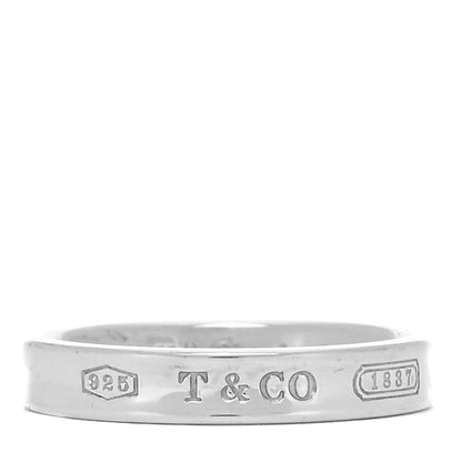 Tiffany Sterling Silver Narrow 1837 Band Ring 57 8 1 of 5